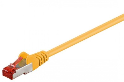Cablu retea PiMF SFTP CAT6 cupru 2m patchcord galben 2x RJ45 Goobay foto