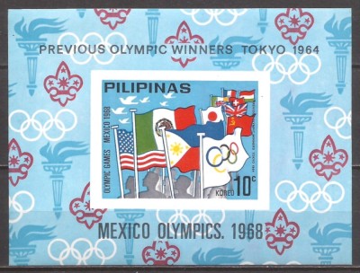 FILIPINE 1968 SPORT J.O. DE VARA ( colita nedantelata ) MNH foto
