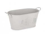 Cumpara ieftin Set 4 ghivece flori metal gri 22.5x13x10.5 cm