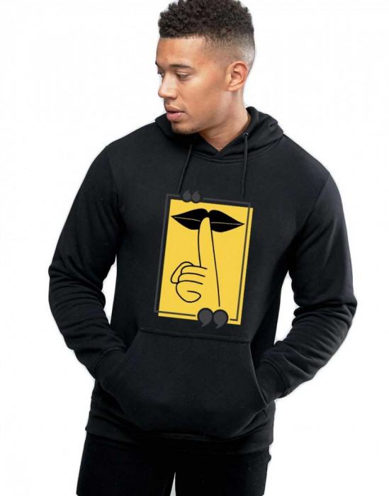 Hanorac Barbati Negru - Don`t Speak - XL