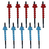 Cumpara ieftin Set 10 agrafe par albastru si rosu 5 x 1 cm cu pietre artificiale, 5 albastru si 5 rosu, decor floral stralucitor pentru coc, impletituri si suvite