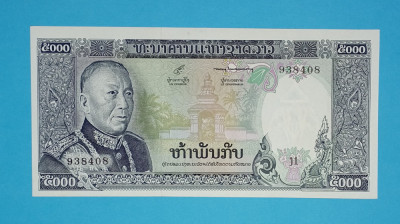 Laos 5.000 Kip 1975 &amp;#039;Kip Regal&amp;#039; UNC serie: 938408 foto