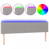Cumpara ieftin Tablie de pat cu LED, gri deschis, 180x5x78/88 cm, textil