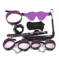 Set BDSM 7 Piese, Negru/Violet, Guilty Toys