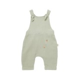 Salopeta de vara BabyCosy, pantaloni lungi, muselina 100% bumbac organic, verde, marime 9-12 luni