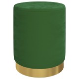 Cumpara ieftin Taburet depozitare rotund, verde, catifea 31 x 37 cm