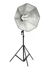 Kit suport pentru 4 becuri cu fasung E27 + softbox octogonal 65cm + stativ+ 4 becuri foto