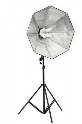 Kit suport pentru 4 becuri cu fasung E27 + softbox octogonal 85cm + stativ+ 4 becuri foto