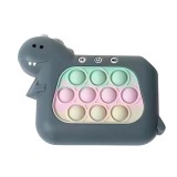 Jucarie interactiva pop it whack a mole, flippy, tip consola, anti-stres, 4 moduri de joc, din abs si silicon, +3 ani, model dinozaur, verde inchis