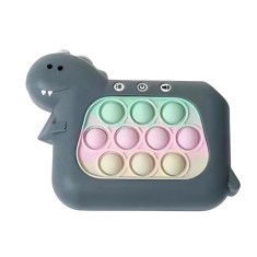 Jucarie interactiva pop it whack a mole, flippy, tip consola, anti-stres, 4 moduri de joc, din abs si silicon, +3 ani, model dinozaur, verde inchis