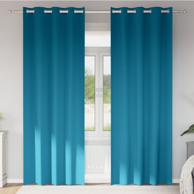 vidaXL Perdele cu perdele 2 pcs Turcoaz 245 x 140 cm Poliester foto