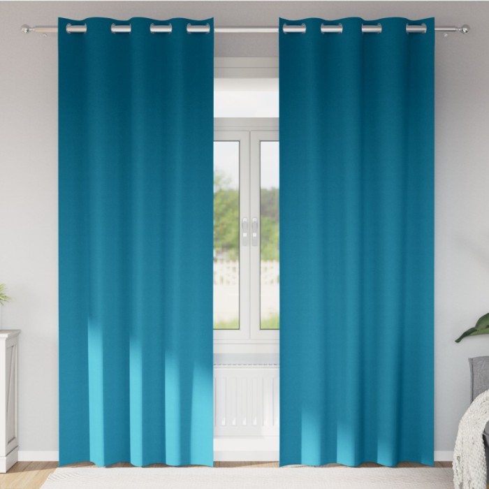 vidaXL Perdele cu perdele 2 pcs Turcoaz 245 x 140 cm Poliester