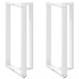 VidaXL Picioare de masă de bar &icirc;n formă de T, 2 buc., alb, 60x35x(110-111) cm, oțel