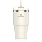 Stanley Quencher H2.O FlowState&trade; Tumbler pahar din oțel inoxidabil cu pai mic Cream 2.0 590 ml