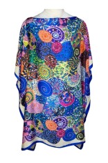Rochie tip poncho T dama, Dacali, albastru/crem, one size