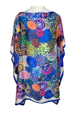 Rochie tip poncho T dama, Dacali, albastru/crem, one size foto