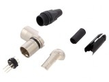 Mufă XLR Tată 5-PIN 90&deg; Rotativ pe Cablu Lipire, Neutrik