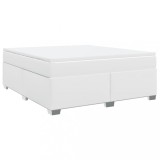 Cumpara ieftin Pat box spring cu saltea, alb, 180x200 cm, piele ecologica