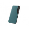 Husa Flip din Piele compatibila cu Samsung Galaxy A03s, S-View, Smart Stand, Dark Green