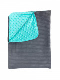 Paturica dubla bumbac tricotat mincky verde menta 95x70 cm, Deseda