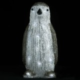 Figurina pinguin de Craciun cu LED 30cm acril interior/exterior
