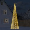 Pom de Crăciun LED pe st&acirc;lp 1534 LED-uri Alb Cald 500 cm