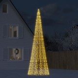 VidaXL Pom de Crăciun LED pe st&acirc;lp 1534 LED-uri Alb Cald 500 cm