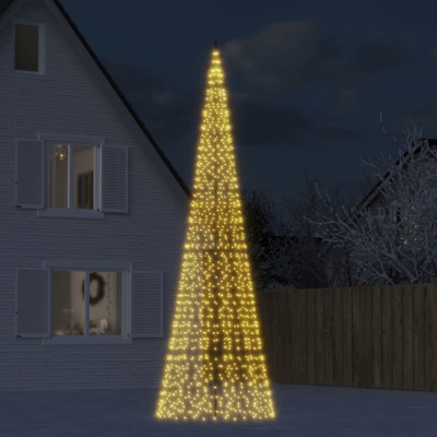 Pom de Crăciun LED pe st&amp;acirc;lp 1534 LED-uri Alb Cald 500 cm foto