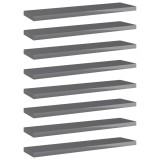 vidaXL Plăci bibliotecă, 8 buc., gri extralucios, 40 x 10 x 1,5 cm PAL 805137