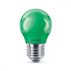 Bec LED Colored Philips, 3.1W(25W), E27, P45, 170, Verde foto