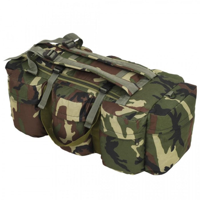 Geantă 3-&icirc;n-1 &icirc;n stil army, 120 L, Camuflaj