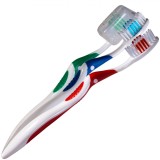 Set Periuțe de Dinți, 3 Bucăți, Multicolor, Peri Duritate Medie, Capac Inclus