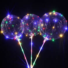 Balon bobo luminos, 50 led-uri multicolore, diametru 35 cm, 3 moduri iluminare foto