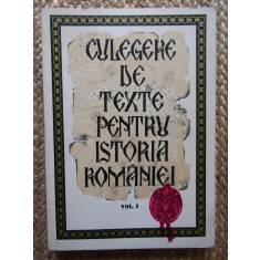 CULEGERE DE TEXTE PENTRU ISTORIA ROMANIEI VOL.1-STEFAN PASCU LIVIU MAIOR
