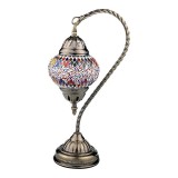 Veioza vintage Orientala cu mozaic, Rosu, 38 cm, 1863H-2