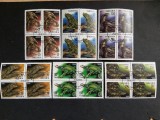 Set 6 Blocuri de 4 Timbre Tanzania 1993 &ndash; Reptile și Amfibieni, Ștampilă de Prima Zi Dar Es Salaam -A583
