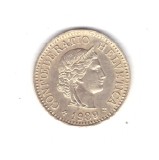 Moneda Elvetia 5 rappen 1989, stare foarte buna, curata, Europa, Cupru-Nichel