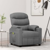 VidaXL Fotoliu de masaj, gri deschis, material textil