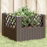 Jardiniera de gradina cu tarusi, maro, 43,5x43,5x43,5 cm, PP GartenMobel Dekor, vidaXL