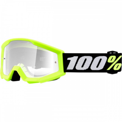 Ochelari copii ATV/cross 100% Strata Mini Grom Yellow, sticla clara Cod Produs: MX_NEW 26012469PE foto