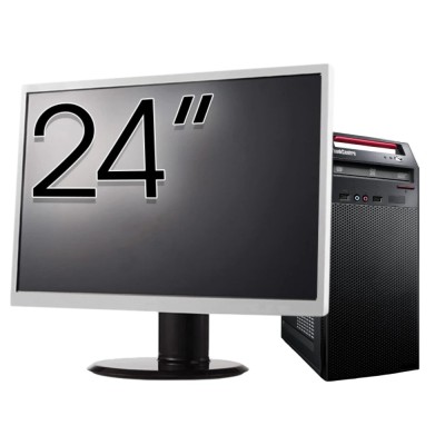 Pachet Calculator LENOVO ThinkCentre E73 Tower, Intel Core i5-4460s 2.90GHz, 8GB DDR3, 240GB SSD, DVD-RW + Monitor 24&amp;amp;quot; NewTechnology Media foto
