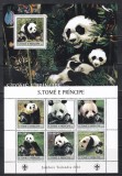Sao Tome si Principe 2003 - Panda - Jamboreea Thailandei, Colita + Bloc, Cota 18 EURO, RARE, MNH