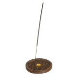 Suport Bețișoare Parfumate, Model Floare, Detaliu Metalic, Maro, Diametru 10cm, Oem