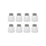 sourcing map 8 bucăți sticlă cu pompă de presiune pentru alcool de 4 oz/120 ml, recipient gol pentru lichid, alb