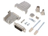 Conector D-Sub 15 PIN Mufă Tată Lipire Neagră