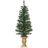 Pom de Craciun artificial inalt de 120cm cu ramuri realiste, 60 de lumini LED si 140 de varfuri HOMCOM | Aosom Romania