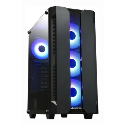 CARCASA CHIEFTEC Middle Tower ATX &amp;amp;quot;HUNTER&amp;amp;quot; fara sursa sticla securizata 4 x fan USB 2.0 x 1 USB 3.0 x 2 Jack 3.5mm x 2 mesh fan controller ( foto