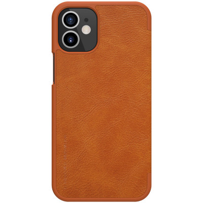 Husa pentru iPhone 12 mini - Nillkin QIN Leather Case - Brown foto