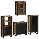 vidaXL Set de mobilier pentru baie cu ușă 4 pcs Lemn recuperat solid