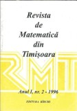 Revista Matematica Timisoara Nr 2 An 1996 Pagini 60 Editie Veche